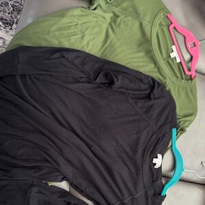 Olive Green & Black Women's Long Sleeve Top - M